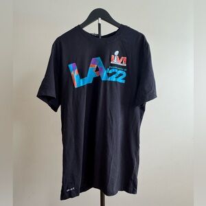 Black Nike Dry-Fit NFL Super Bowl LVI LA '22 Official Event Tee Men’s Size XL